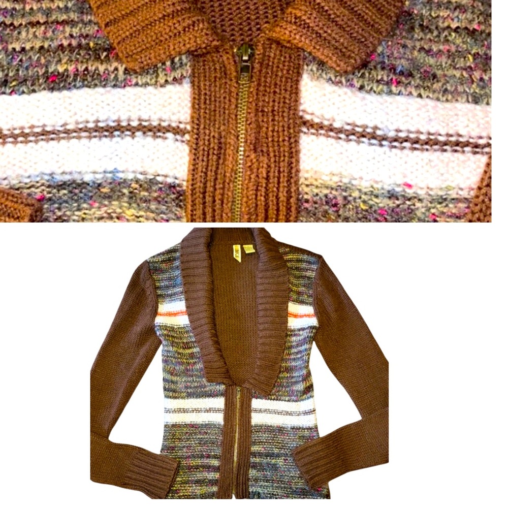 NWOT- BKE 1/2 Zip Cardigan Brown Sz Small Shawl Collar Long Sleeve